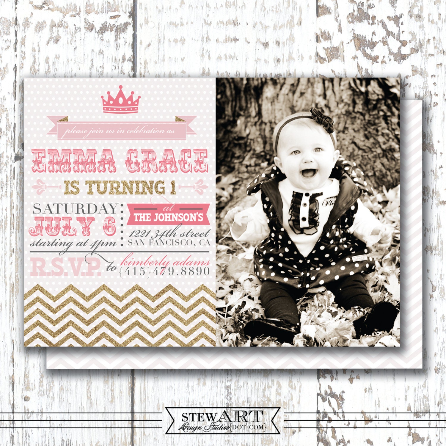 Personalized Photo BIRTHDAY PARTY INVITATION Printable Digital Design - Princess