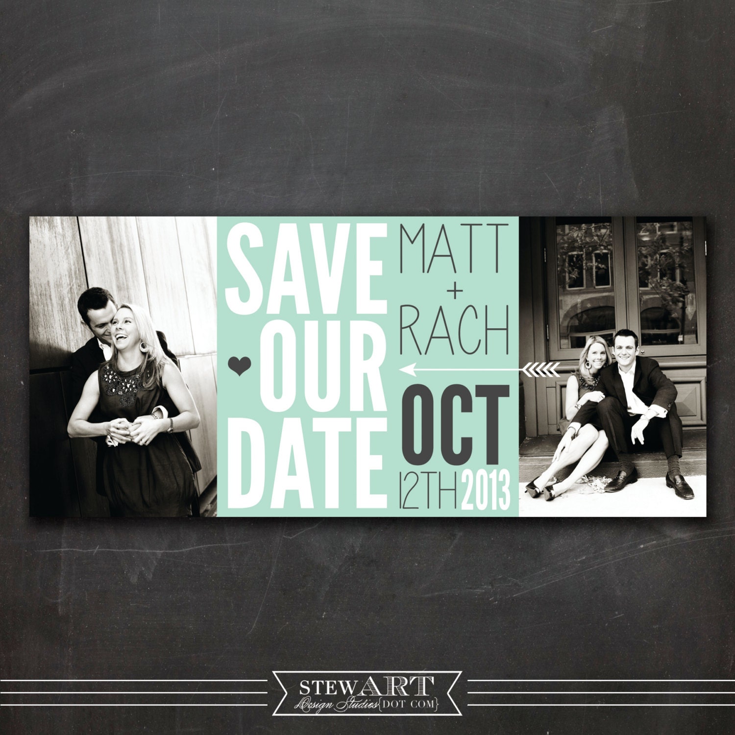 Personalized Photo SAVE THE DATE Printable Digital Design - Bright