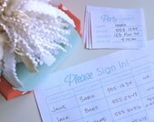 Drop-Off Party Sign-In Sheets and Hostess Contact Cards:  Instant Download, Printable and Reusable