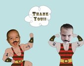 Carnival Circus Strongman Brothers Thank You Card - Printable & Personalized