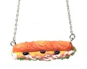 Submarine sandwich necklace - Kawaii cute miniature food jewelry