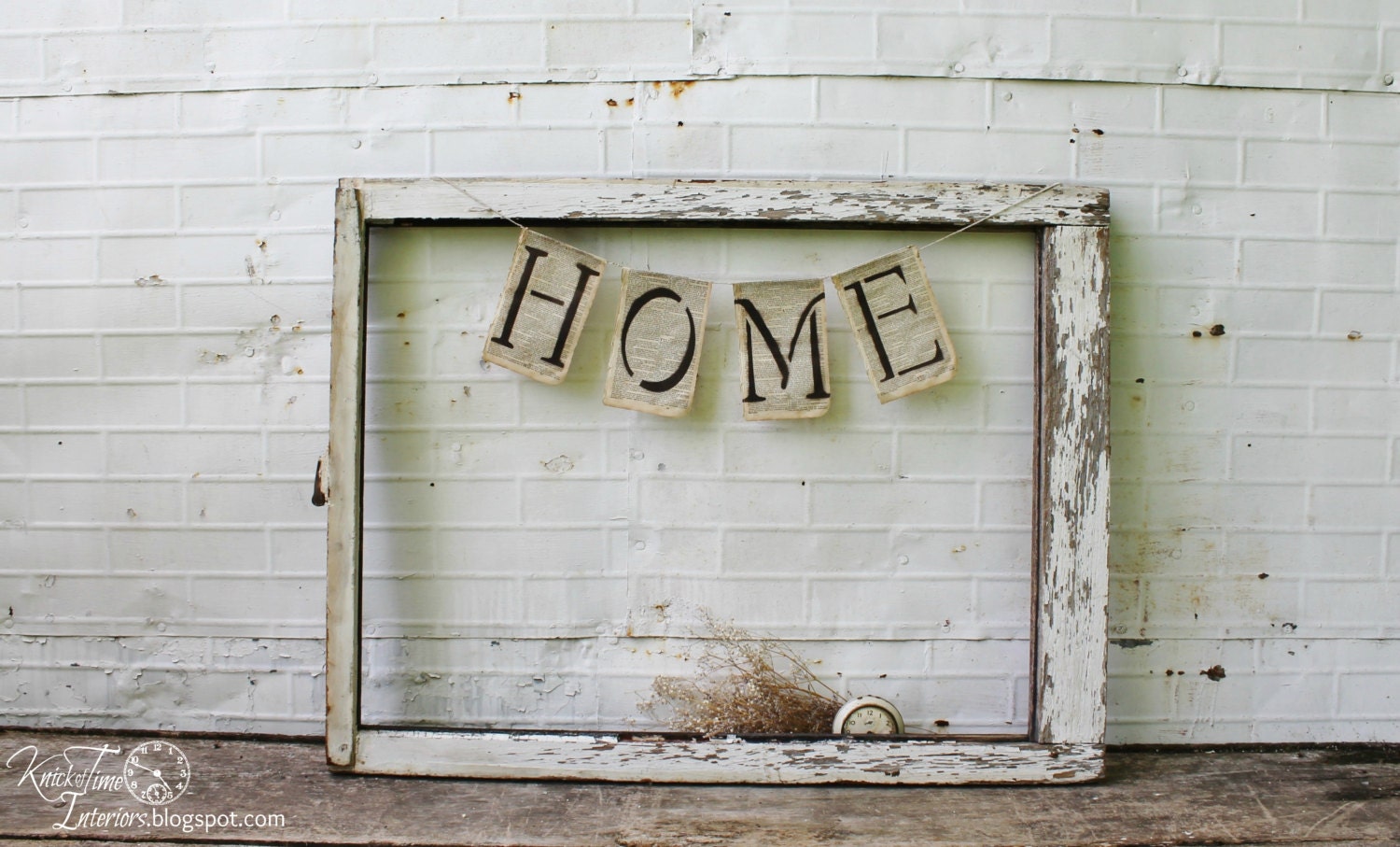 Antique Wooden Window - 36-1/4 x 27-3/4 - Chippy White Window