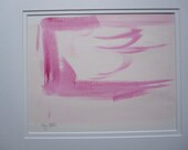 Abstract painting on paper no.72 by Kerry Steele double matted for 11x14 frame