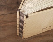 wood guest book -maple - custom wedding or cabin guestbook personalized  engraved brown rustic - made to order