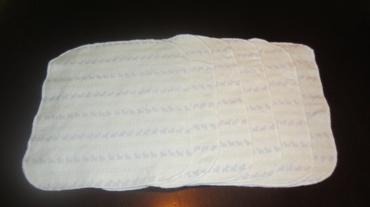 Up-cycled Cloth Wipes - Blue & Green Animal Stripes