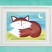 Sleeping Fox Nursery Print 8x10 - Fox Wall Art