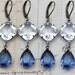 Earrings Blue Cinderella Wedding Crystal Montana Blue Set of 5 Vintage Glass Bridesmaids Jewelry Wedding Party