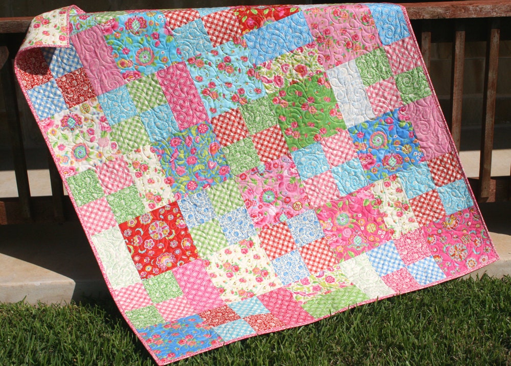 Summer Throw Bright Colorful Quilt Gypsy Girl Picnic Blanket