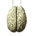 Anatomical Brain Necklace Anatomy Statement Jewelry Beige Black White Illustration Vintage