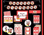 INSTANT DOWNLOAD - 50% off - DIY Printable Minnie & Mickey Mouse Ultimate  Birthday Party Package - Red