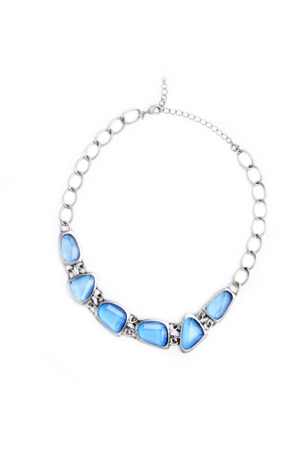 1980s Oversized Blue Stone Necklace