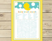Rubber Ducky Baby Shower Printable Word Search Game - Instant Download Il_170x135