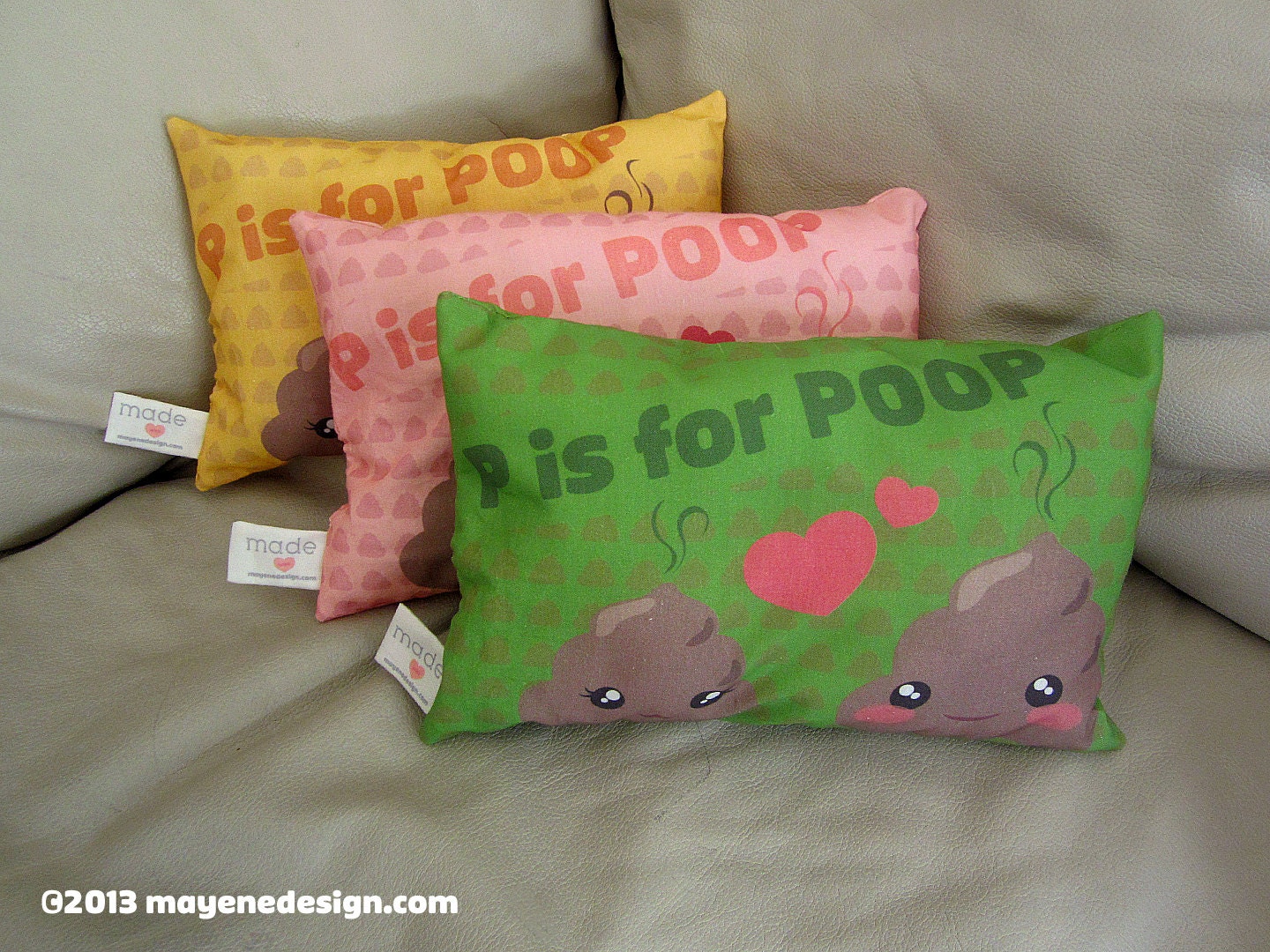 p is for poop medium pillow