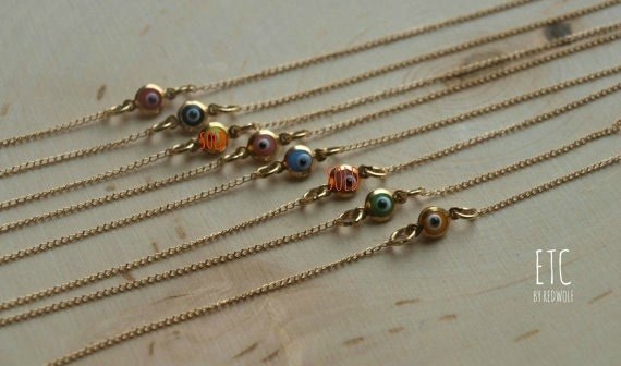 SALE You PICK Evil Eye Gold Filled Chain Necklace