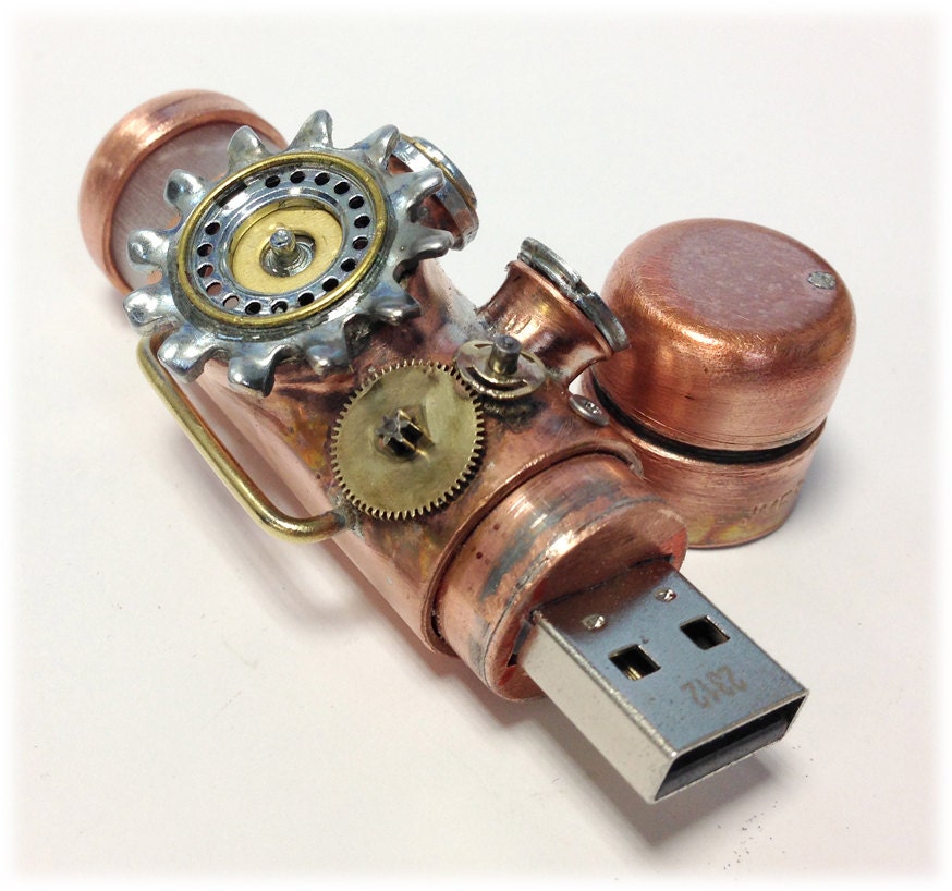 Steampunk 32GB USB Flash Drive Model 705 in a Tin Box - BasementFoundry