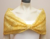 Sunny Lace Bow Shrug Bridal Lace Capelet Bridal Stole Bridesmaid Wrap CUSTOM MADE