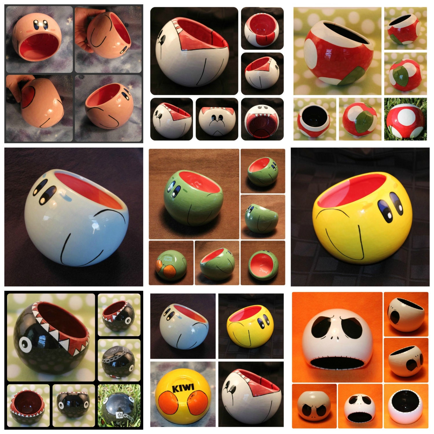 Large Character Ceramic Bowl (Made to Order and Customizable)