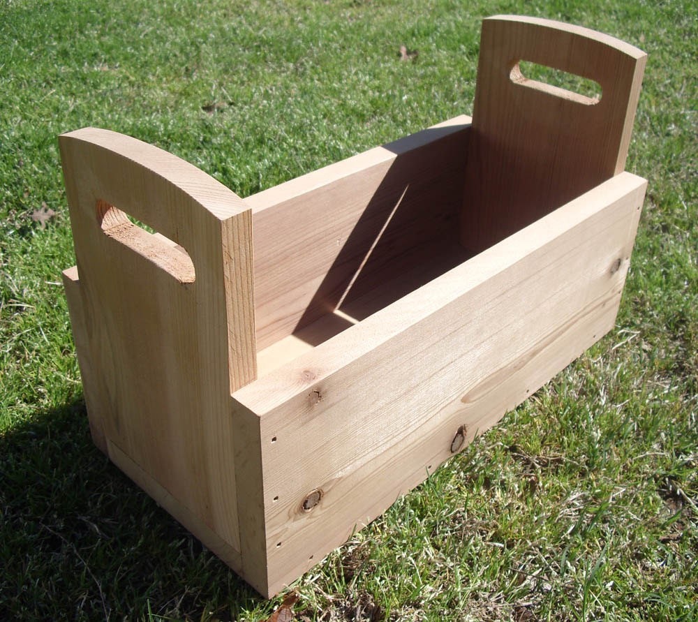 Wooden Rough Cedar Flower Box 9.25"x7.5"x16"