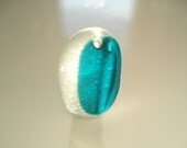 Sea Glass rare DRILLED Oval Teal Multi -E0815 - from Seaham, UK