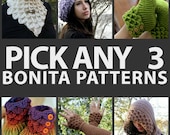 Crochet PATTERN Any 3 Bonita Patterns Bundle - Crochet Patterns PDF - Permission to Sell Finished Producs