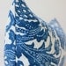 Floral Batik Decorative Designer Bolster Pillow Cover 10x22 NEW Navy Blue Indigo Accent Throw Cushion P Kaufmann Ikat boho