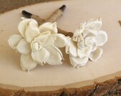 Rustic Wedding Pen Set  (2) -Sola Gardenia Flower Pens