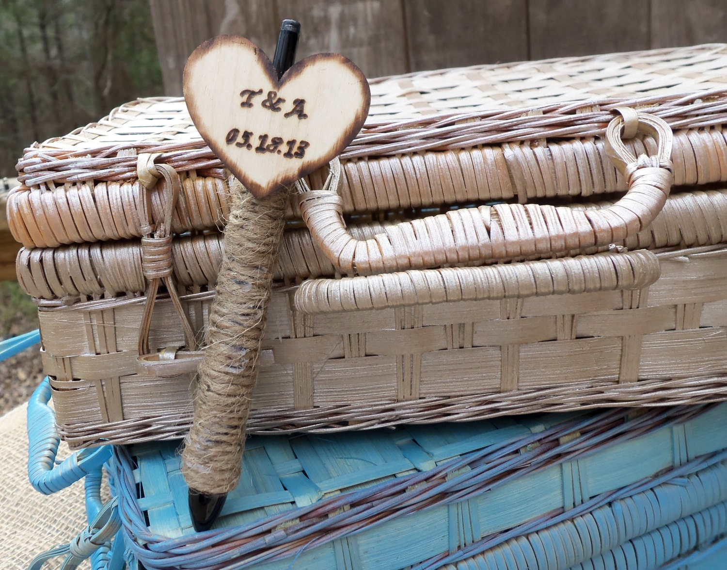 Rustic Wedding Pen - Wood Heart to match Guest Books