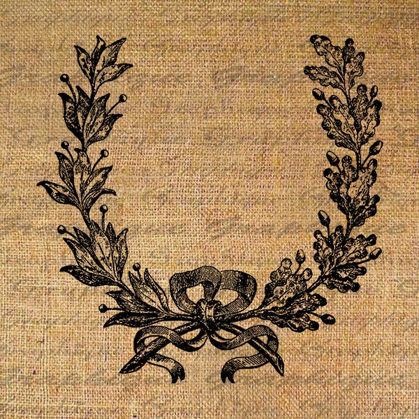 Leaf FRAME Bows Empty Digital Collage Sheet Download Burlap Fabric Transfer Blank Inside to Iron On Pillows Totes Tea Towels No. 4314