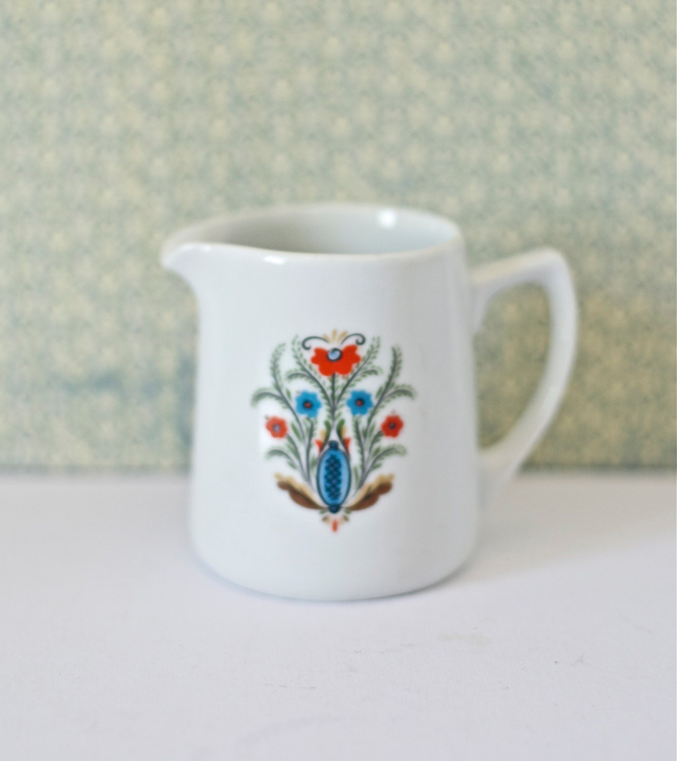 Berggren Creamer White China Scandinavian Design Mid Century