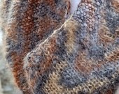 Hand Knit Cowl Infinite Scarf Silky Mohair Wool