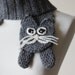 Kitty Scarf in grey, Cute cat gray neck warmer, Grey Crochet Scarf, neck warmer, handmade, custom size