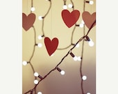 SALE 30% OFF Love Art: light in our hearts 5x7 Fine Art Photograph love art hearts photo, Vertical Print red hearts