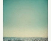 SALE 30% OFF Beach Photo: Sea and Sky  8x8 Fine Art Print Blue sky clouds Water sea Seascape Ocean photograph seascape