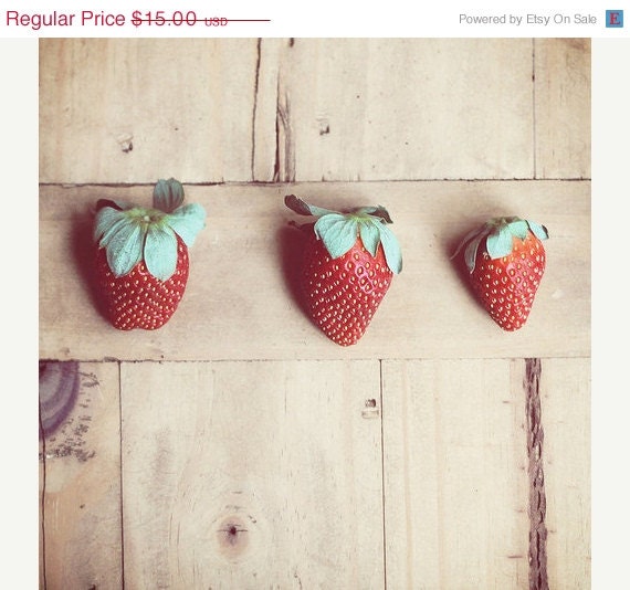 SALE 30% OFF Kitchen Art food: Strawberries three 5x5 Fine Art Photography Art for Kitchen Fruit Still life Macro Fruit Rustic
