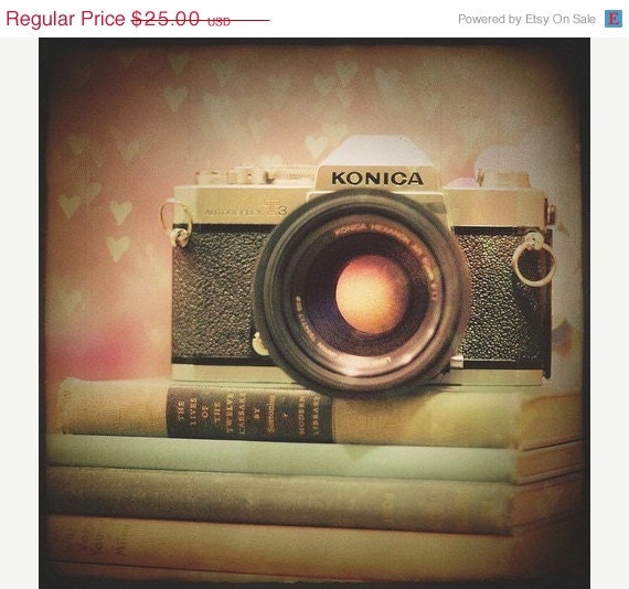 SALE 30% OFF vintage camera girl 8x8 Fine Art Photography pink photo Camera Vintage camera print