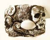 Ghosts Mask, creepy, ghoulish, Halloween Costume, Dark purple, The Raven, black and white