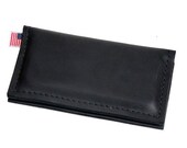 SALE Leather iPhone Wallet - Black -  Classic No label - 100% Full Grain Leather - Made in the U.S.A. - Free Shipping
