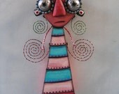 Art Angel 2, Found Object Sculpture, Wood Carving, Wall Art, by Fig Jam Studio