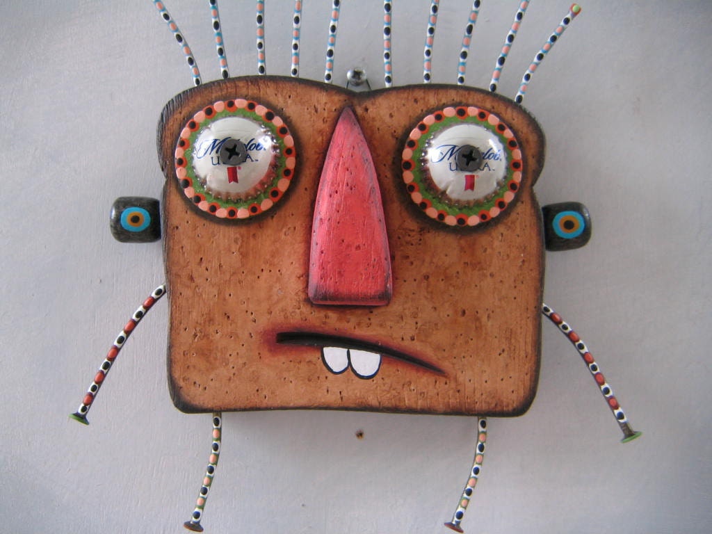 I'm Toast 2, Original Found Object Sculpture, Wall Art, by Fig Jam Studio