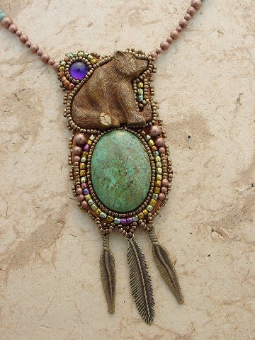 Bronze bear Necklace