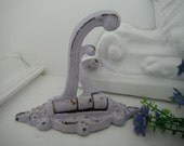 lilac distressed wall hook shabby chic white victorian swivel arm wall hook jewelry hook towel holder towel hook cottage chic beach house