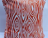 NEW Woodgrain in Orange and White Pillow Cover - 18 Inch - Beautiful Pattern Mixes with Variety of Decor and Colors