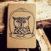 Great Horned Owl Bird Lined or Blank Notebook Moleskine Journal using Hand Carved Stamp