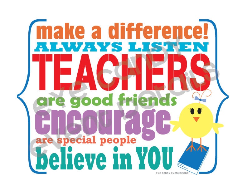 Teacher Appreciation - Back to School - Teacher Gift - PRINTABLE Teacher Appreciation Print - Subway Art