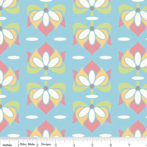 Lila Tueller for Riley Blake Designs - PRISCILLA - Floral in Blue - Cotton Fabric