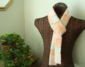 NECTARINE & MINT Scarf / Peach Cashmere Patchwork Scarf  Eco Fashion Scarf by WormeWoole