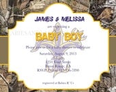 LSU Realtree Camo Baby Shower Invitation / Birthday Invitation / LSU Camo / Bridal Invitation / LSU Bridal Digital File 4x6