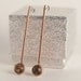 dropped earring - black eco resin and metallic copper flakes - copper and silver settings