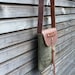 Waxed canvas day bag/small messenger bag with waxed brown leather strap,COLLECTION UNISEX