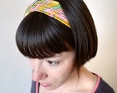 Wide Boho  turban headband  hair wrapp Recycled sari silk